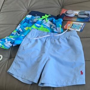 Ralph Lauren Light Blue and Geometric Swim Shorts Set and zero exposure